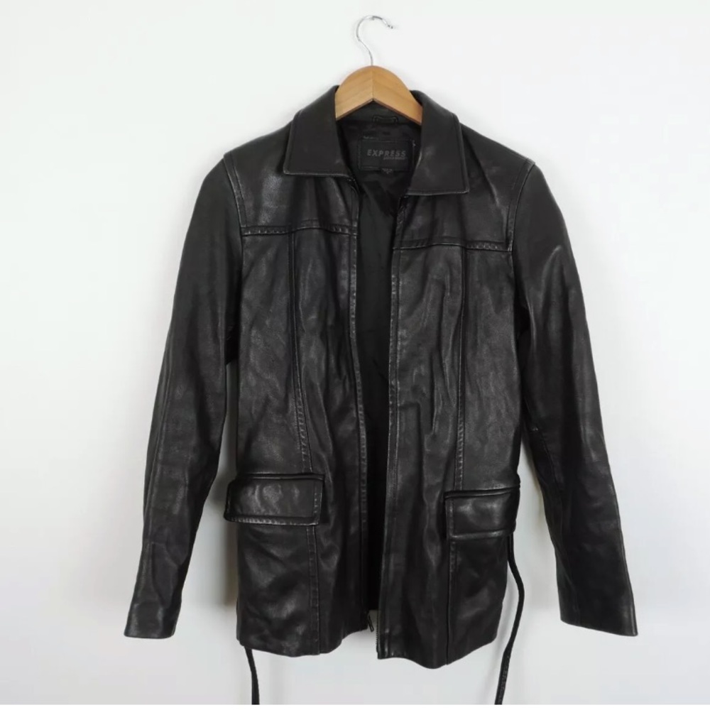 Women’s Genuine Express Black Leather Jacket